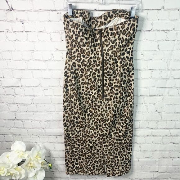 Veronica Beard Jeans Liza Leopard Denim Dress Women Black Brown 2/ XS-0373 - Picture 4 of 11